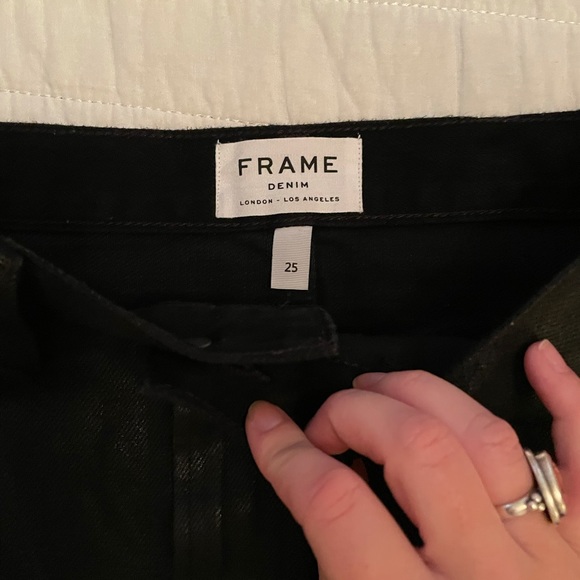 FRAME Black Jean Mini Skirt Sz 25 ✨ - Picture 2 of 5